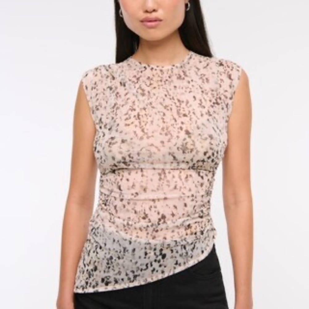 NWT Abercrombie Draped Mesh Top
